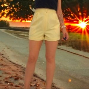 Vtg 60s Pale Yellow Shorts